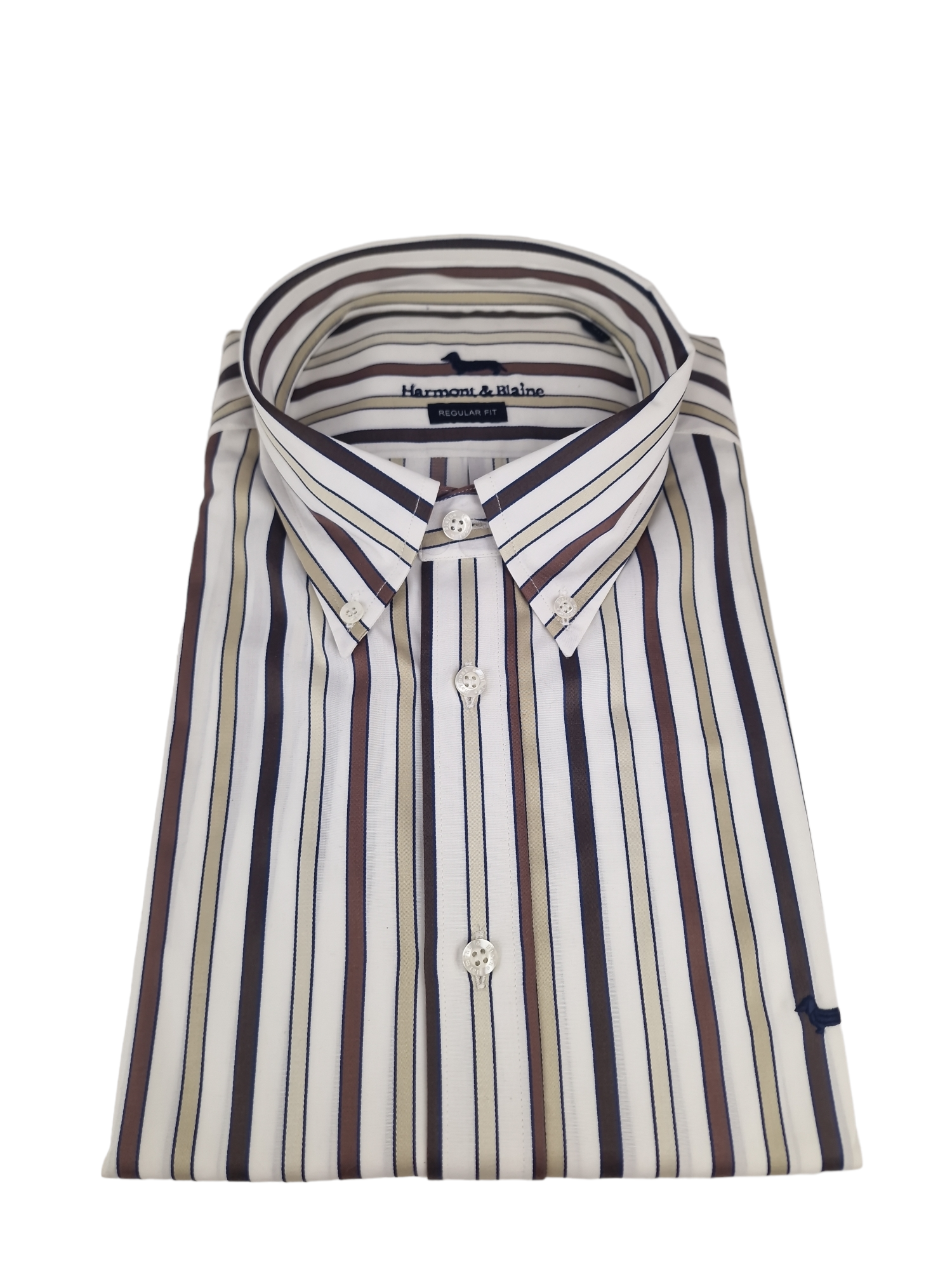 Camicia da uomo manica lunga in cotone a righe Harmont & Blaine