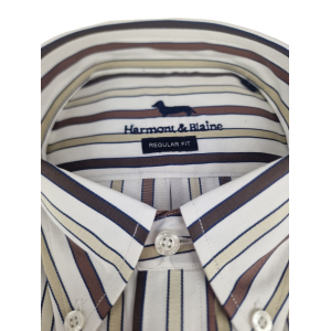 Camicia da uomo manica lunga in cotone a righe