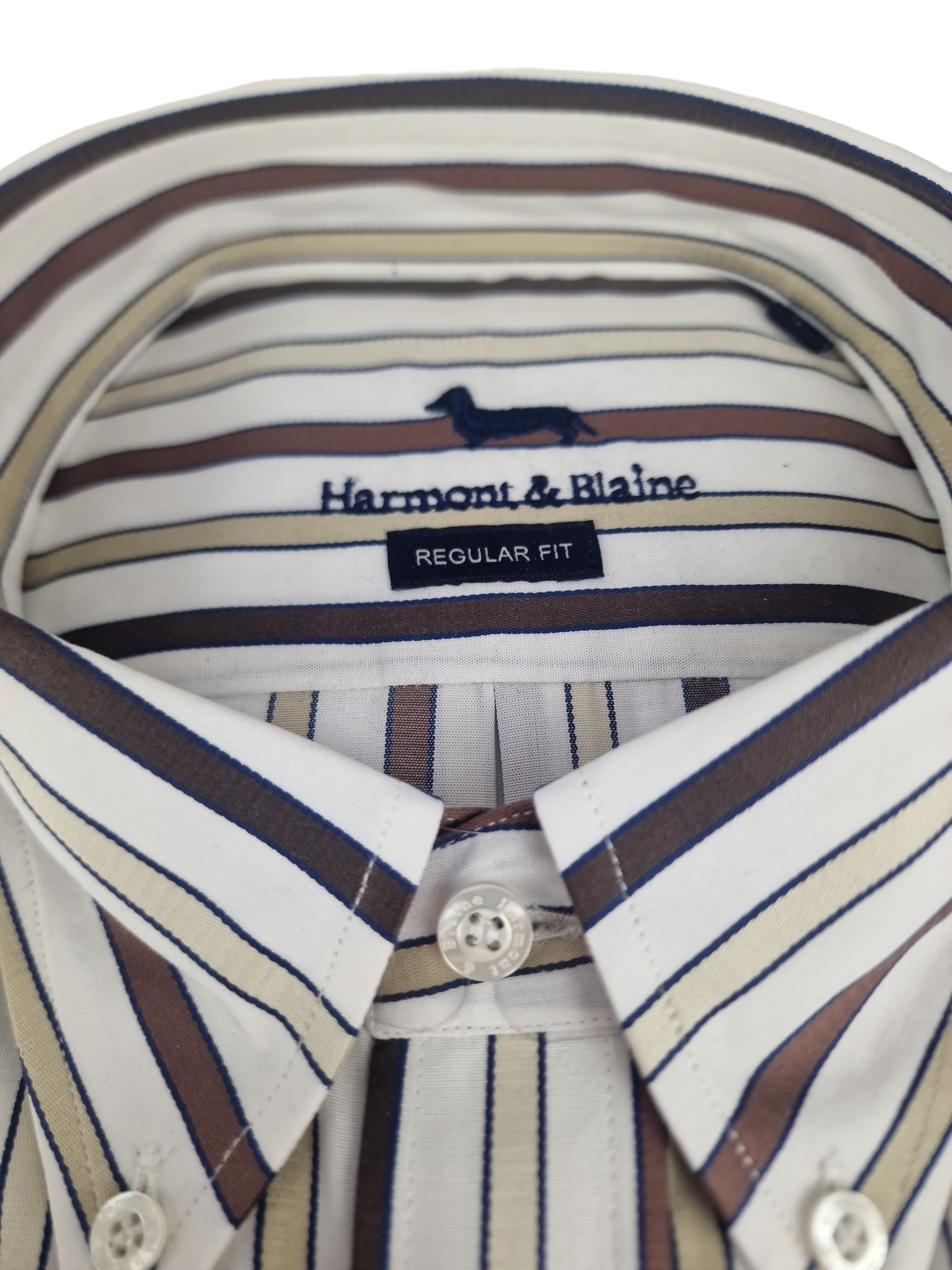 Camicia da uomo manica lunga in cotone a righe Harmont & Blaine