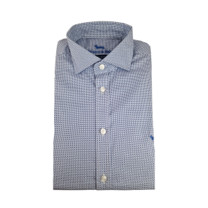 Camicia da uomo manica lunga in cotone microfantasia