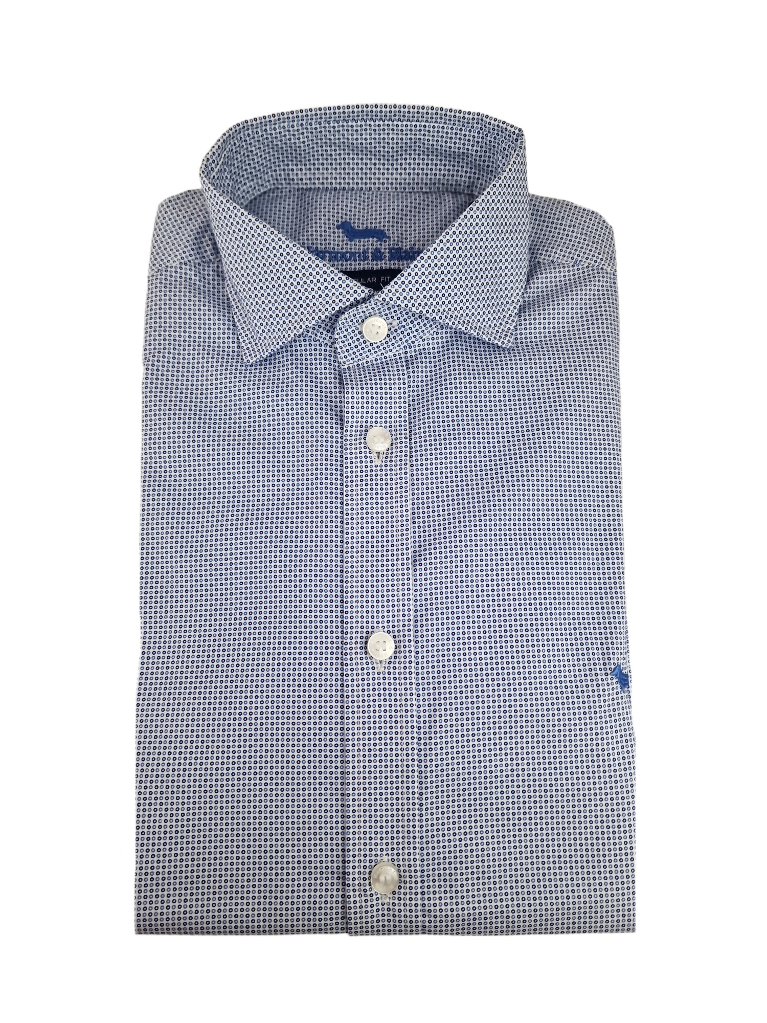 Camicia da uomo manica lunga in cotone microfantasia Harmont & Blaine