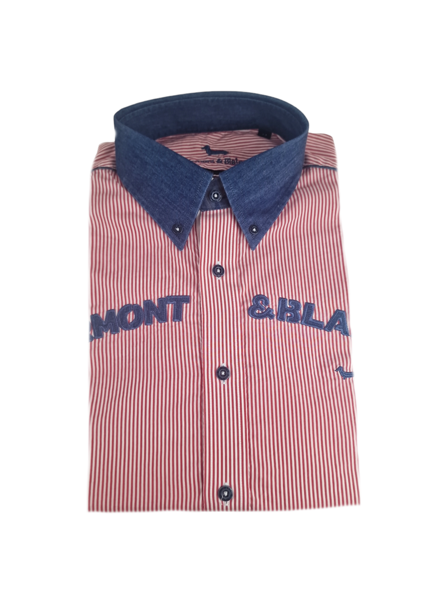 Camicia manica lunga con collo di jeans Harmont & Blaine a righe