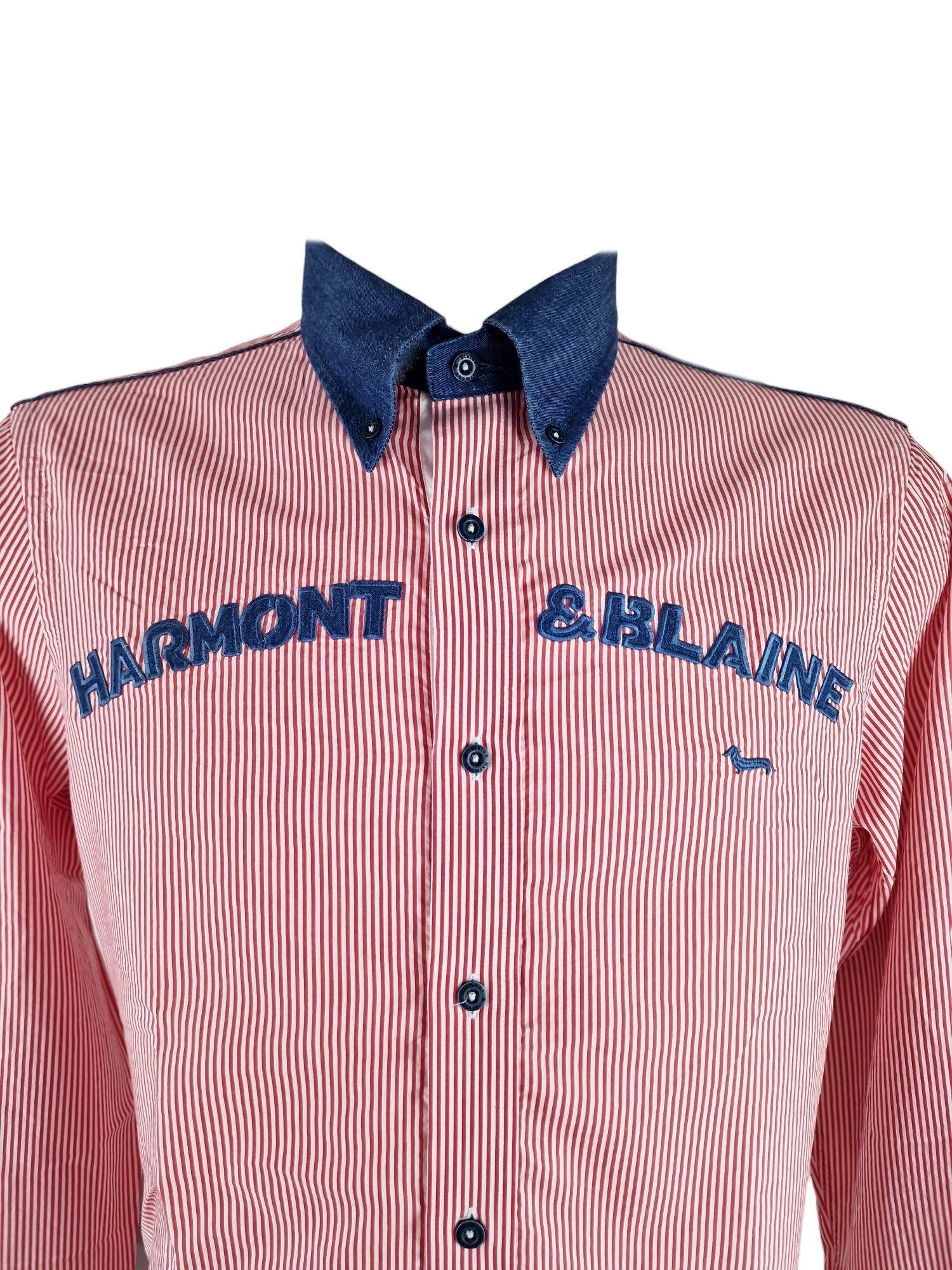 Camicia manica lunga con collo di jeans Harmont & Blaine a righe