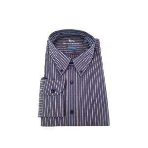 Camicia manica lunga cotone da uomo  fantasia a righe 5xl