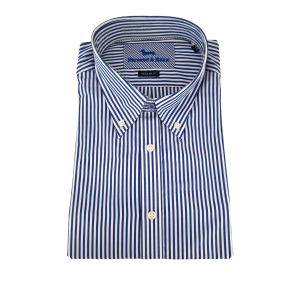 Camicia da uomo manica lunga in cotone a righe