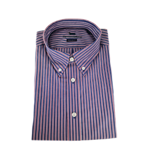 Camicia in cotone maniche lunghe da uomo fantasia a righe