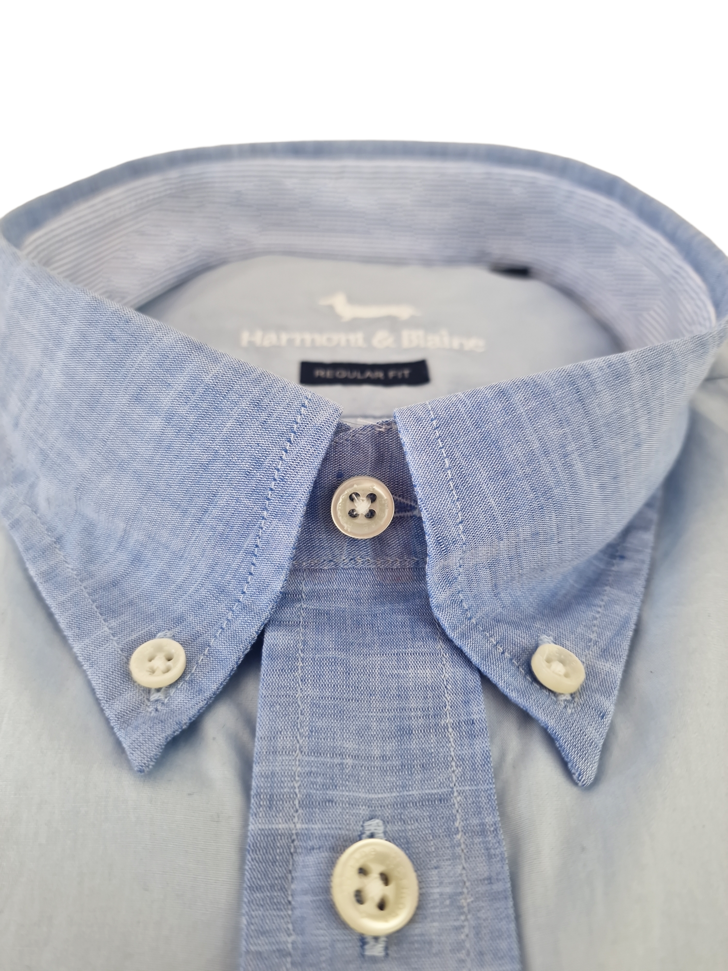 Camicia da uomo manica lunga in cotone Harmont & Blaine celeste