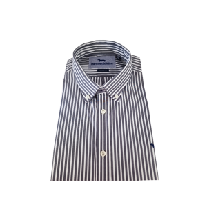 Camicia manica lunga in cotone a righe da uomo