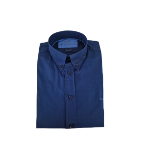 Camicia da uomo manica lunga in cotone  blu notte