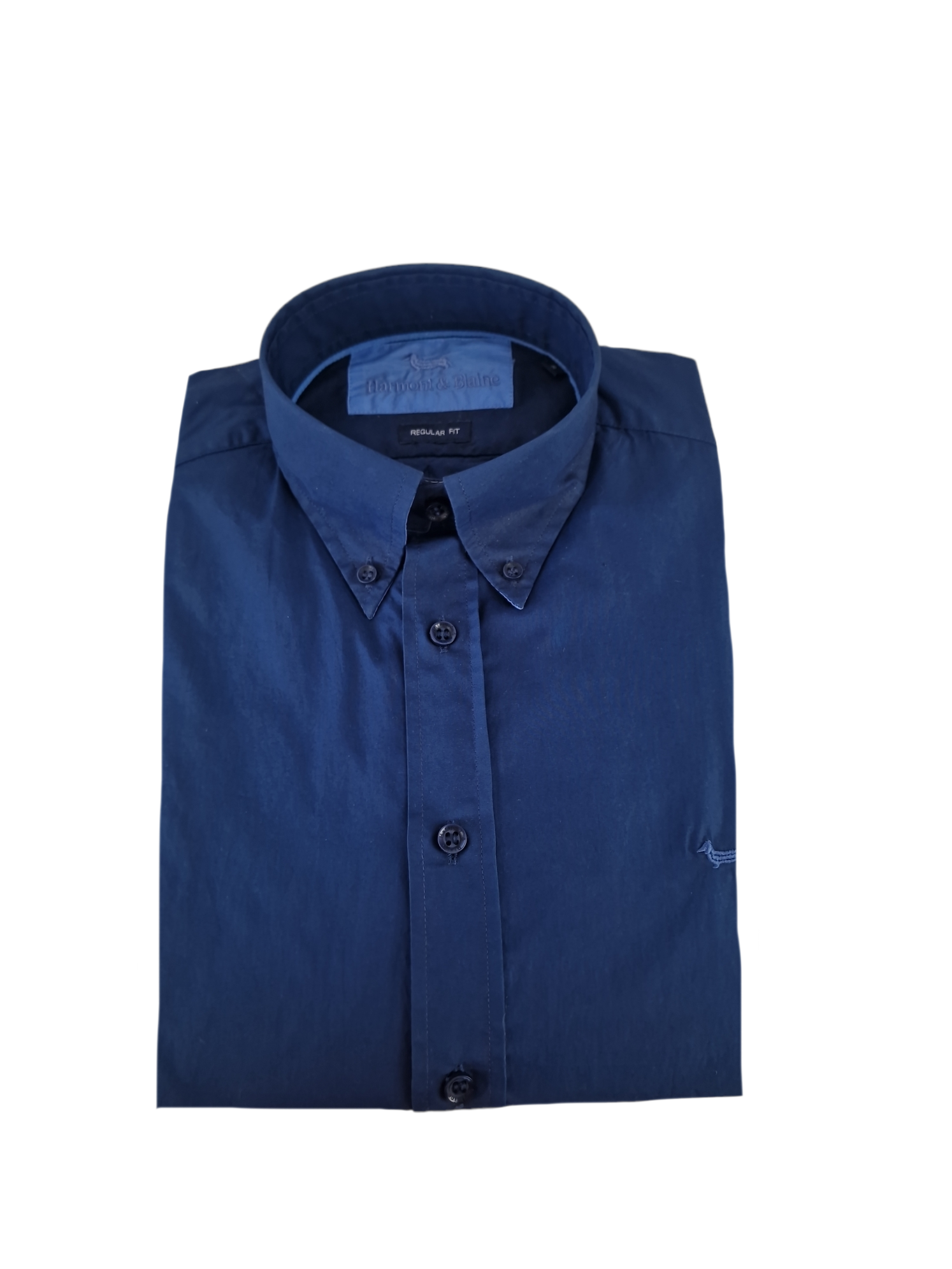 Camicia da uomo manica lunga in cotone Harmont & Blaine blu notte