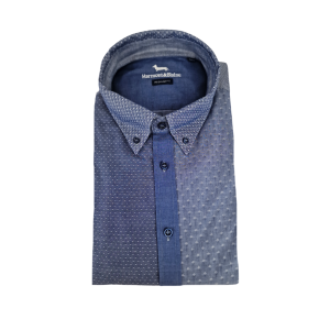 Camicia da uomo manica lunga in cotone microfantasia  6xl