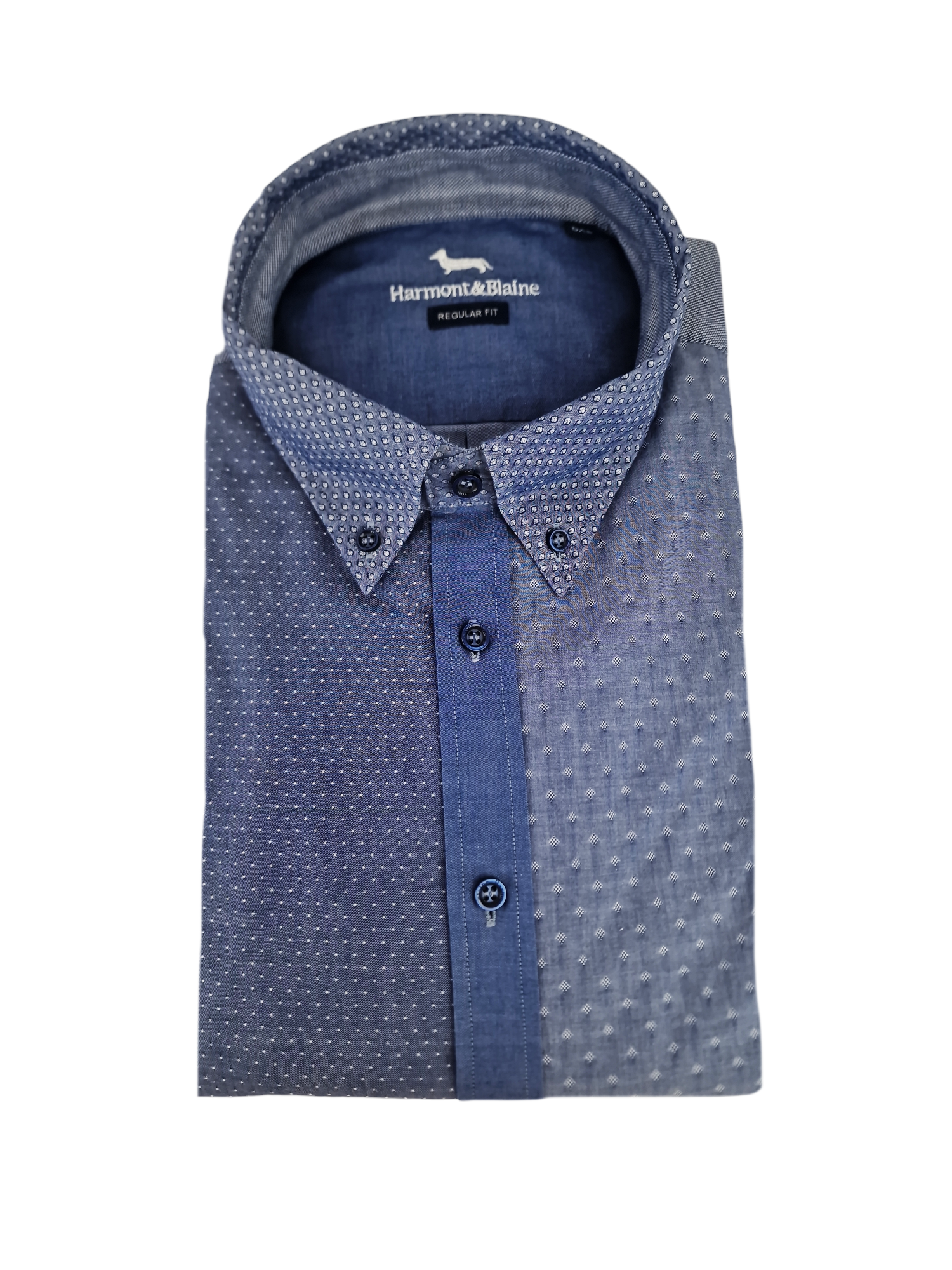 Camicia da uomo manica lunga in cotone microfantasia Harmont & Blaine 6XL