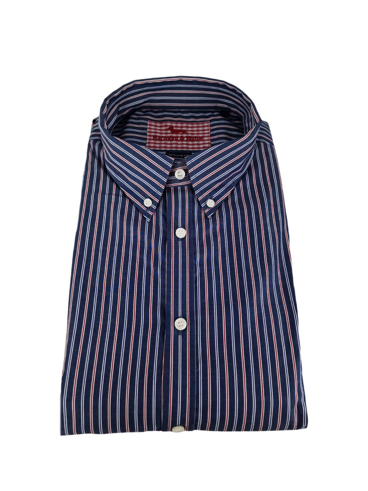 Camicia da uomo manica lunga in cotone a righe Harmont & Blaine 