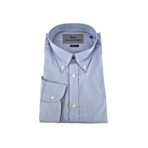 Camicia manica lunga in cotone da uomo  celeste 6xl