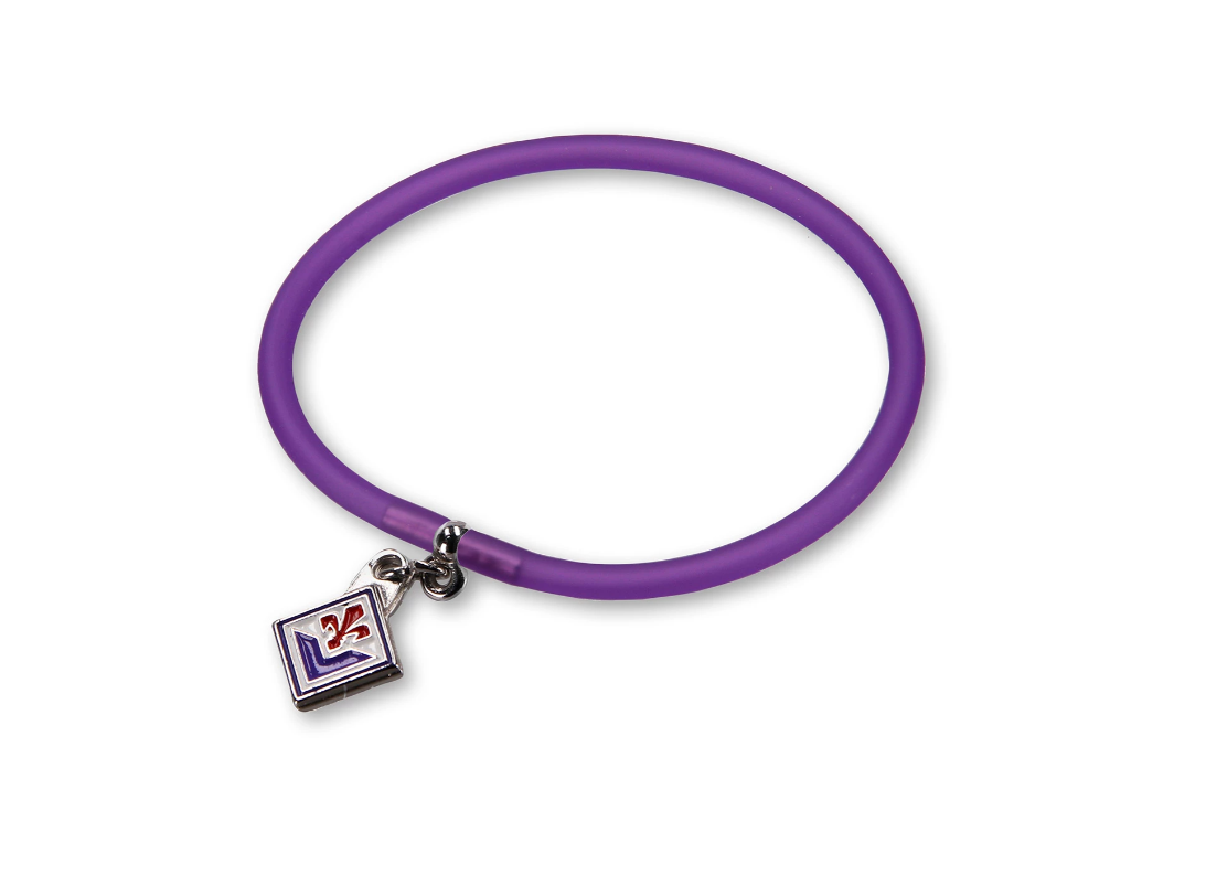 Bracciale in silicone con ciondolo compatibile con Fiorentina