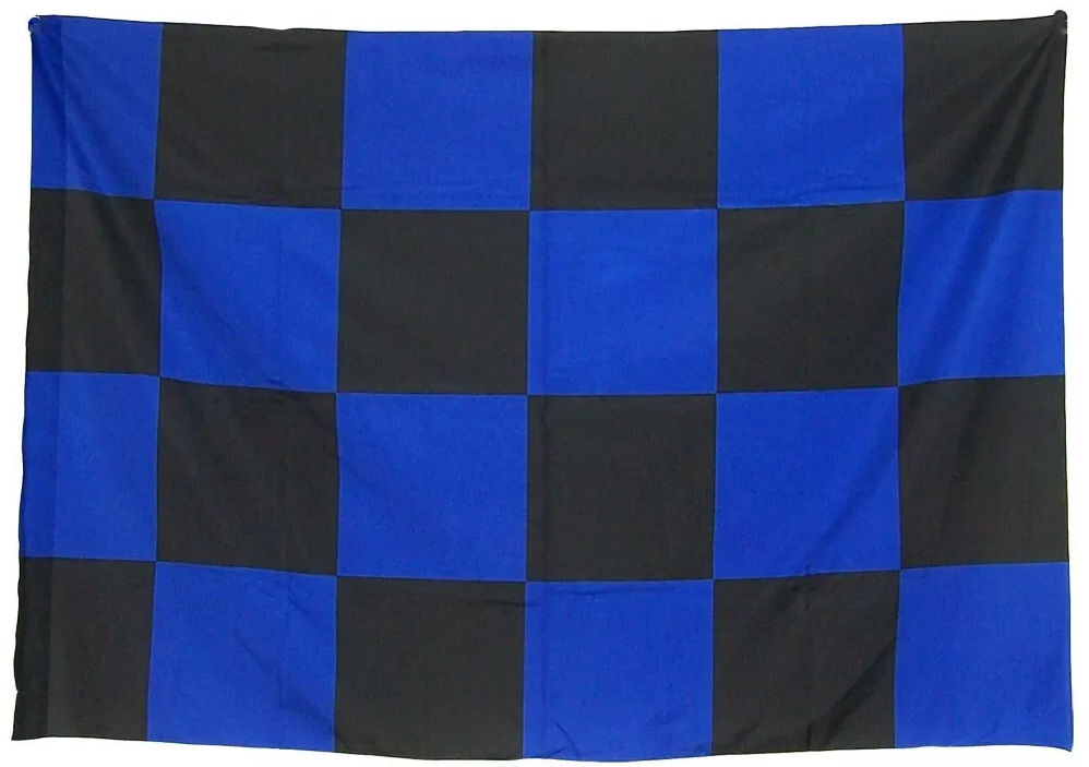 Bandiera scacchi nero azzurro compatibile con Inter 100x140cm