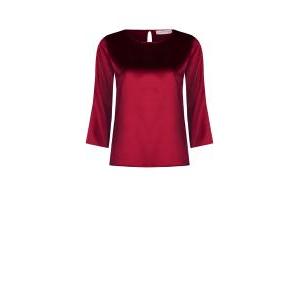 Blusa raso manica tre quarti svasata bordeaux