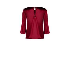 Blusa raso manica tre quarti svasata bordeaux