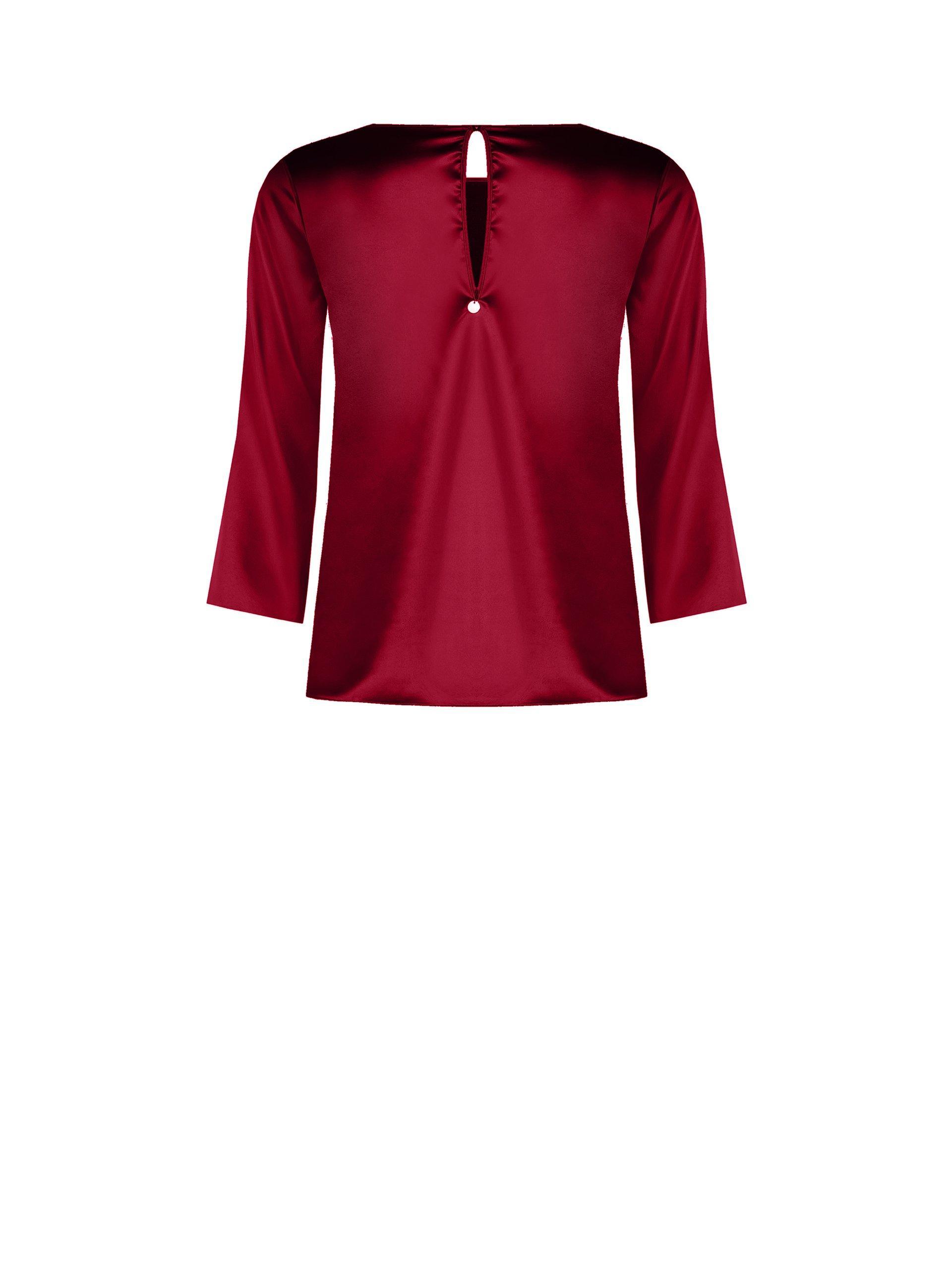 rinascimento blusa raso manica tre quarti svasata bordeaux