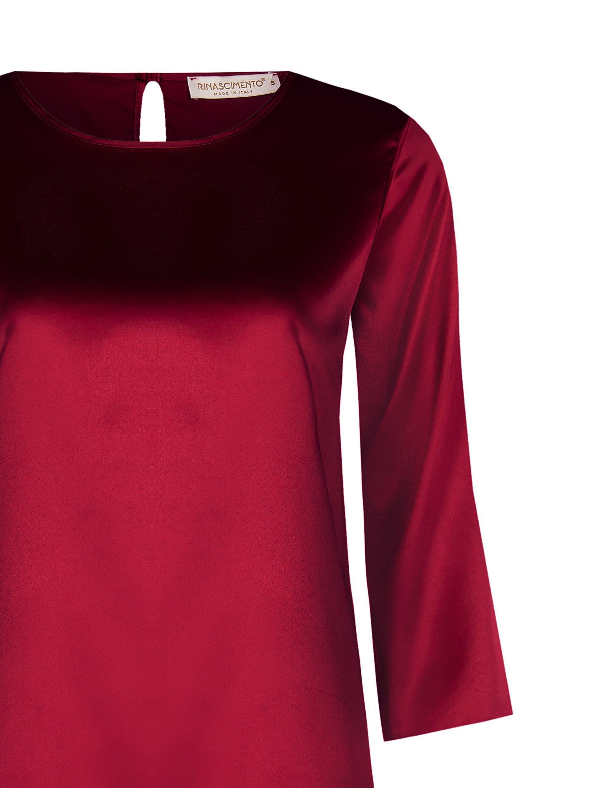 rinascimento blusa raso manica tre quarti svasata bordeaux