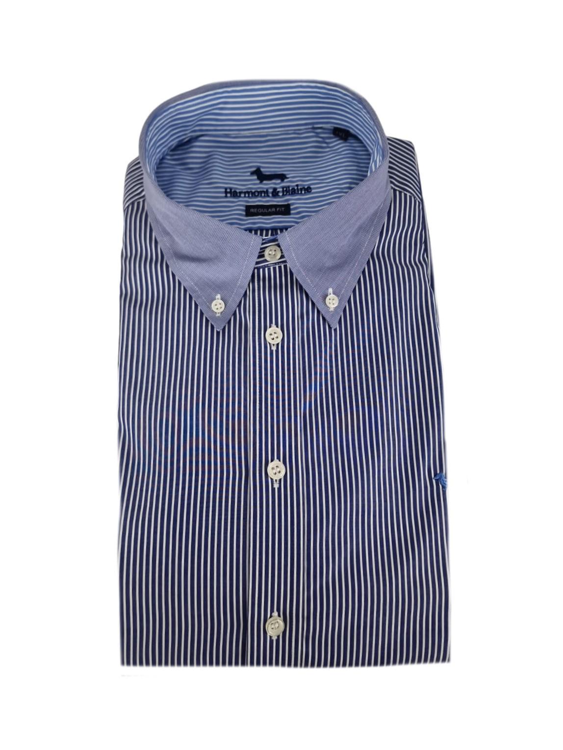 Camicia da uomo manica lunga in cotone a righe Harmont & Blaine