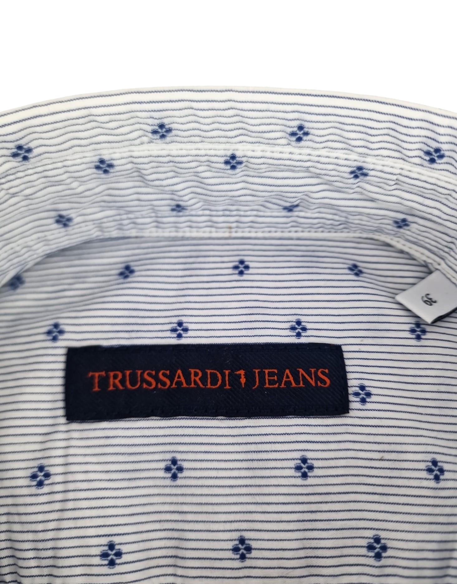 Camicia da uomo manica lunga in cotone microfantasia Trussardi Jeans