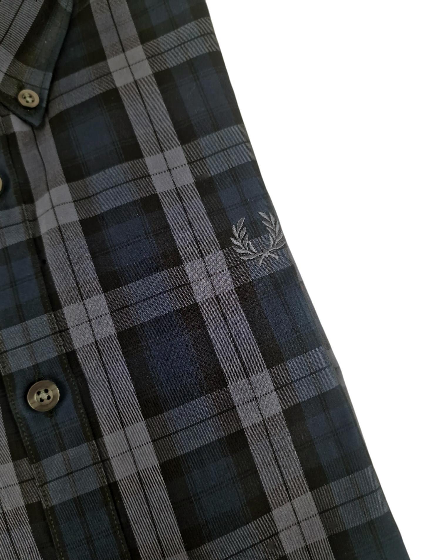 Camicia manica lunga in cotone Fred Perry fantasia a quadri 