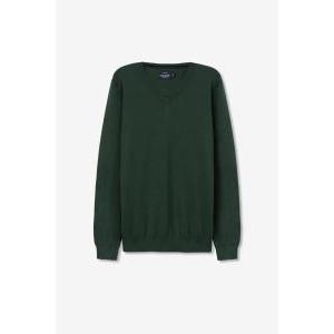 Pullover 1 filo cotone basico verde militare