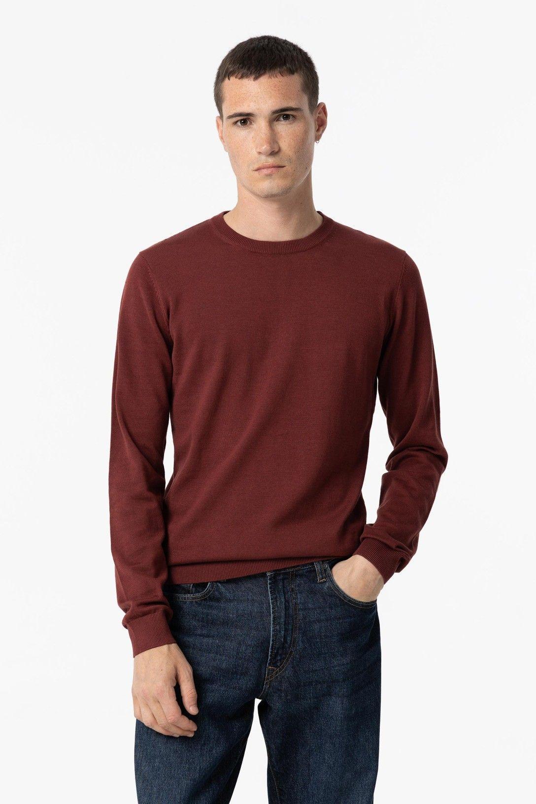 tiffosi pullover girocollo 1 filo di cotone boss rosso