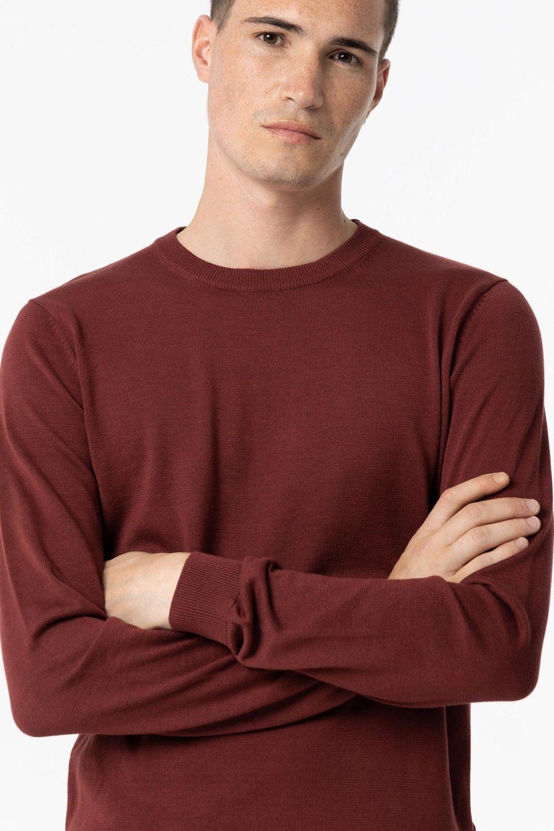 tiffosi pullover girocollo 1 filo di cotone boss rosso