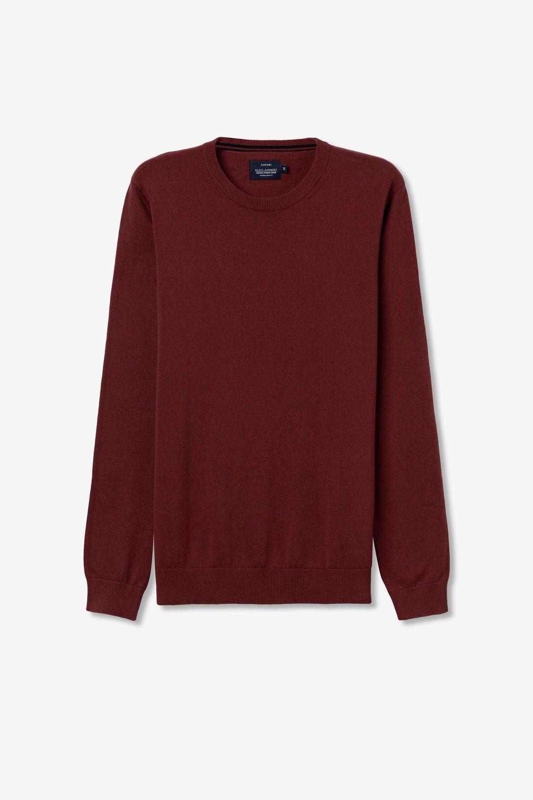 tiffosi pullover girocollo 1 filo di cotone boss rosso