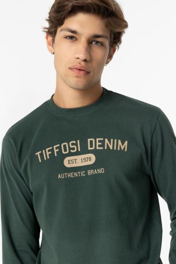 tiffosi t-shirt ml cotone uomo mackenzie verde militare