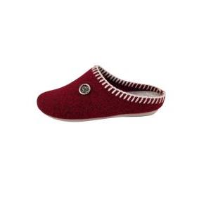 Pantofole da donna in lana  bordeaux