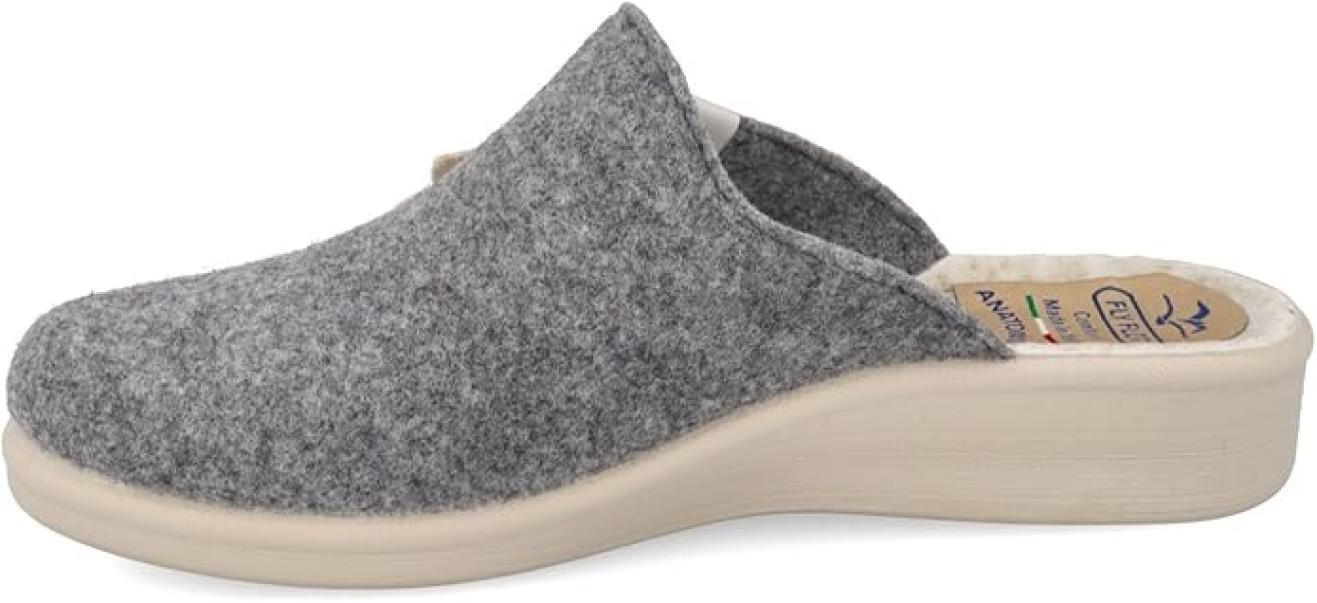 Pantofole donna con fiore applicato Fly Flot grigio