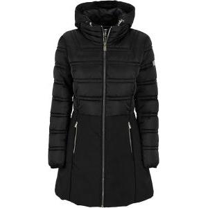 Piumino donna sfiancato 1/2 tessuto tecnico nero