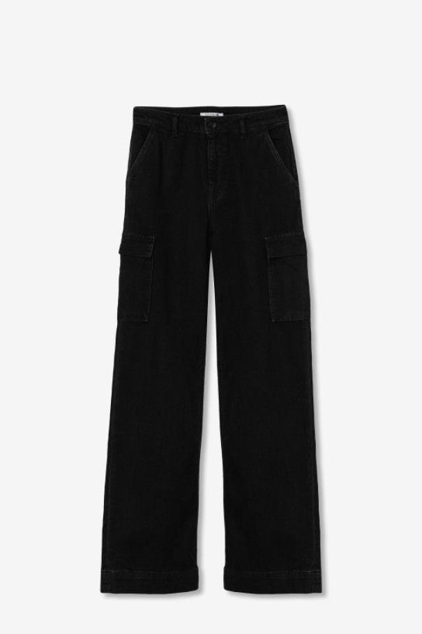 tiffosi pantalone denim tascone palazzo elin_1 nero - foto 1