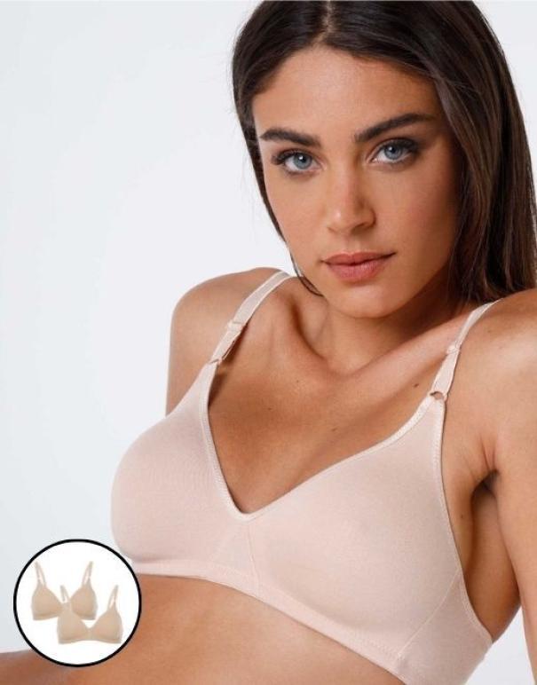 lovable coppia reggiseni cotton line senza ferretto nudo