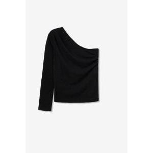 Maglia scollo asimmetrico v lurex fama_c nero