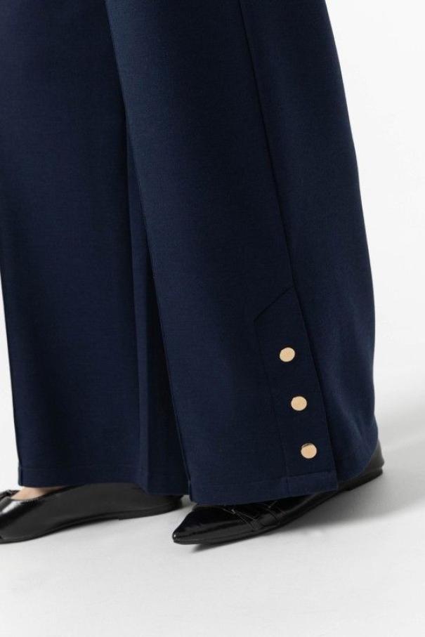 tiffosi pantalone donna palazzo fondo bottoni noa blu - foto 4