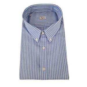 Camicia uomo manica lunga  regular a righe celeste