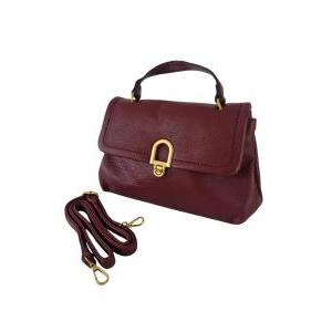 Borsa similpelle bordeaux da donna con tracolla