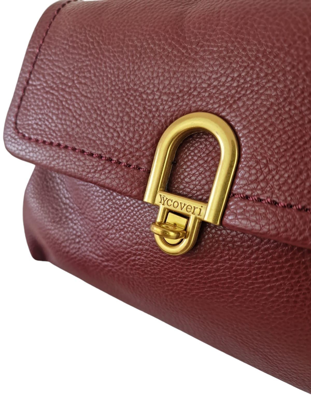 Borsa similpelle bordeaux da donna con tracolla Enrico Coveri