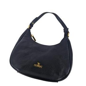 Borsa mezzaluna in similpelle nero da donna