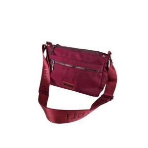 Borsa tracolla donna in nylon bordeaux