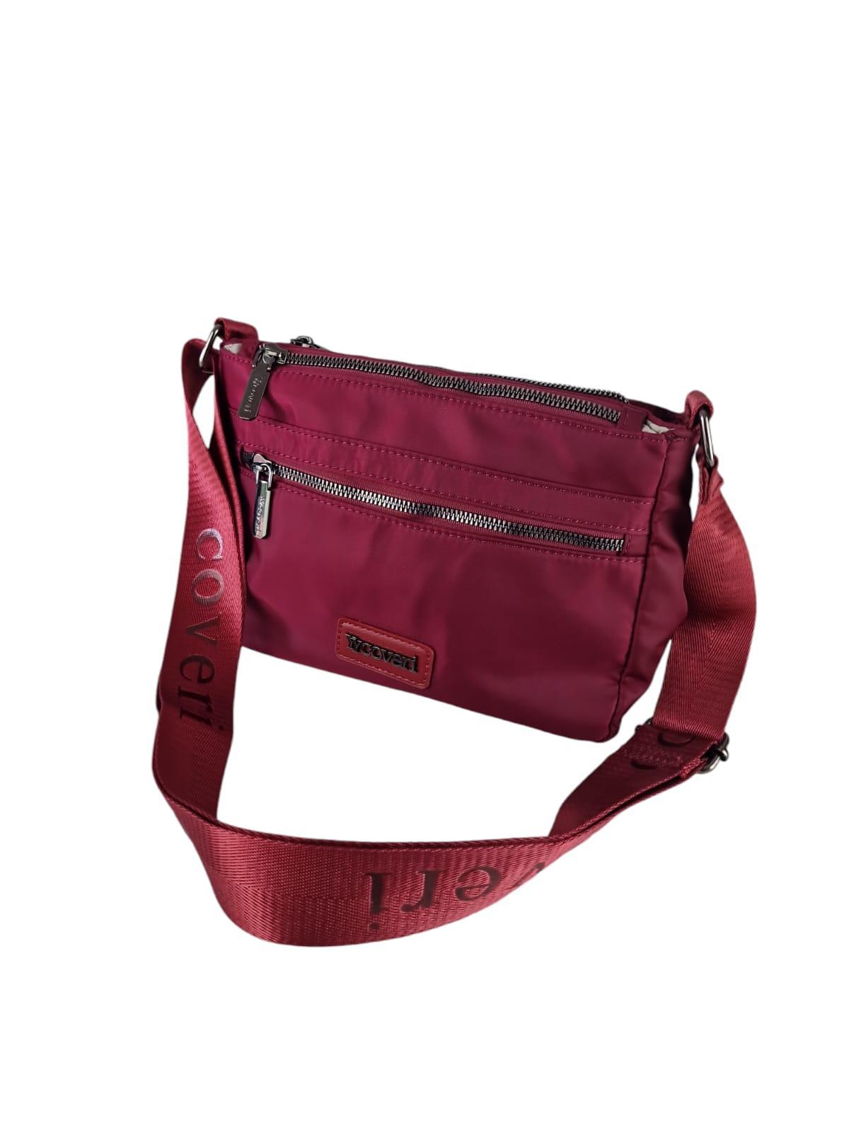 Borsa tracolla donna in nylon bordeaux Enrico Coveri