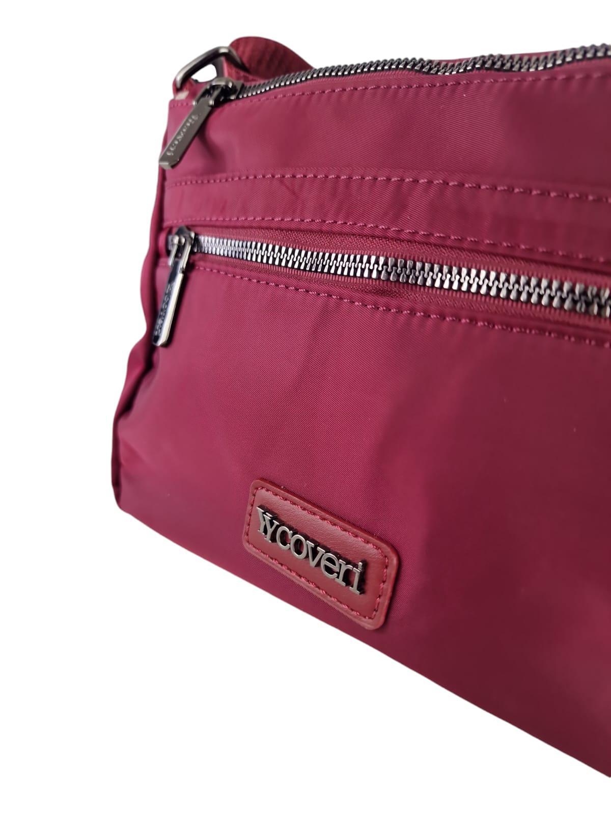 Borsa tracolla donna in nylon bordeaux Enrico Coveri