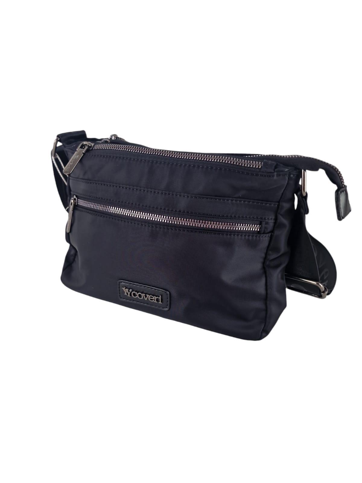 Borsa tracolla donna in nylon nero Enrico Coveri