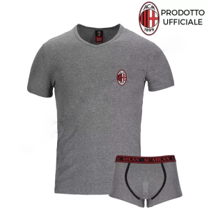 Completo intimo t-shirt + boxer junior compatibile con milan