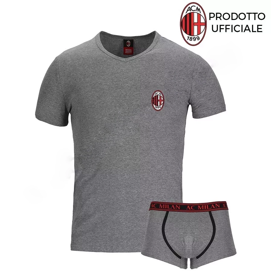 Completo intimo t-shirt + boxer junior Compatibile con Milan