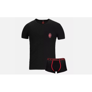 Completo intimo t-shirt + boxer junior compatibile con milan